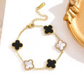 Trendy Clover Bracelet ( Black & White ) 18K GOLD PLATED ANTI TARNISH BRACELET