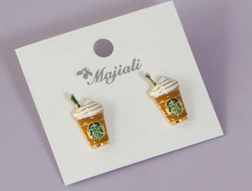 Coffee Latte Stud Earrings