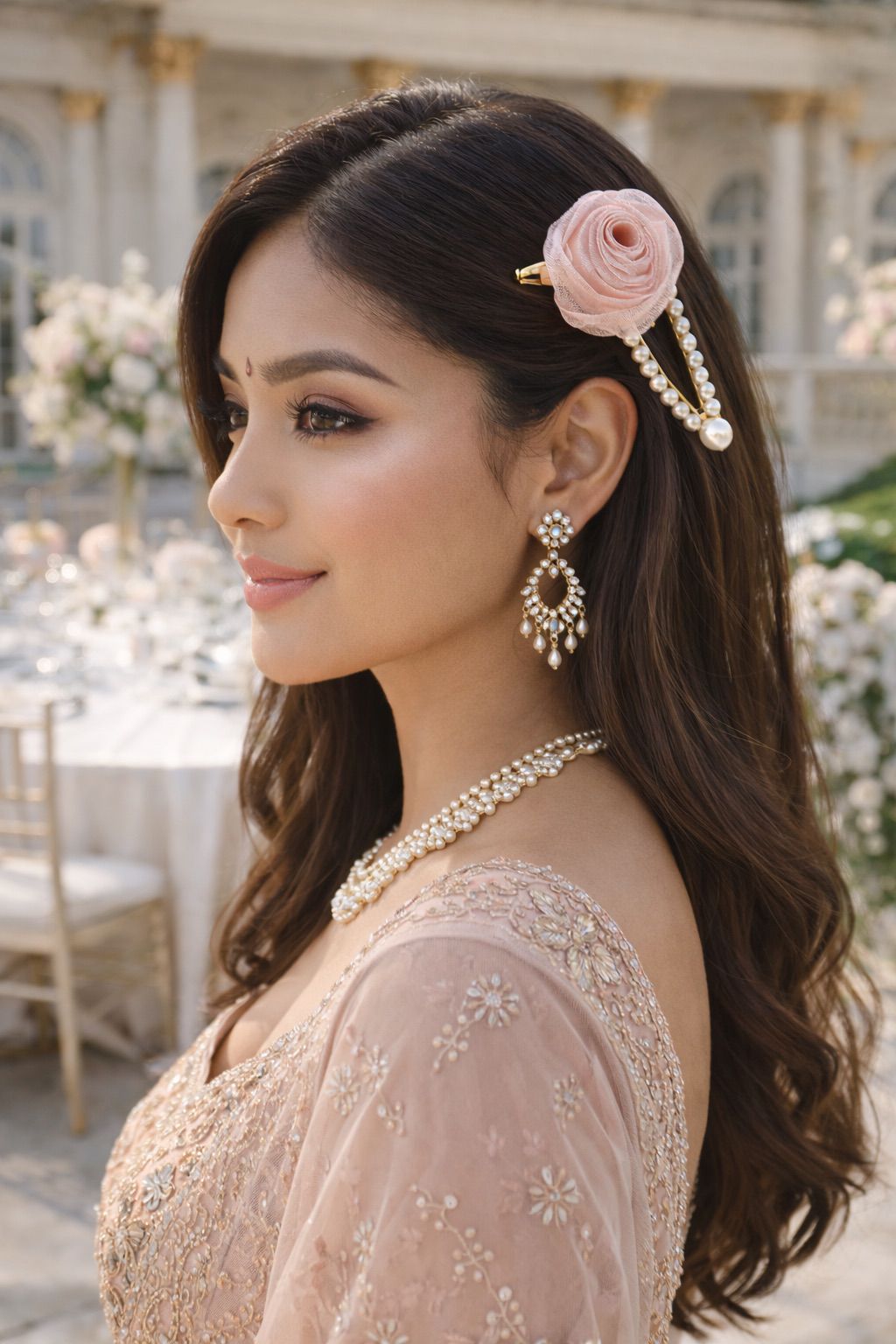 Pearl Rose Hair Clip (2 PC)