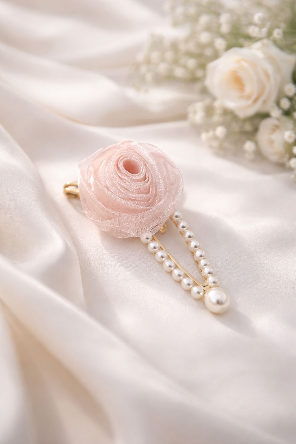 Pearl Rose Hair Clip (2 PC)