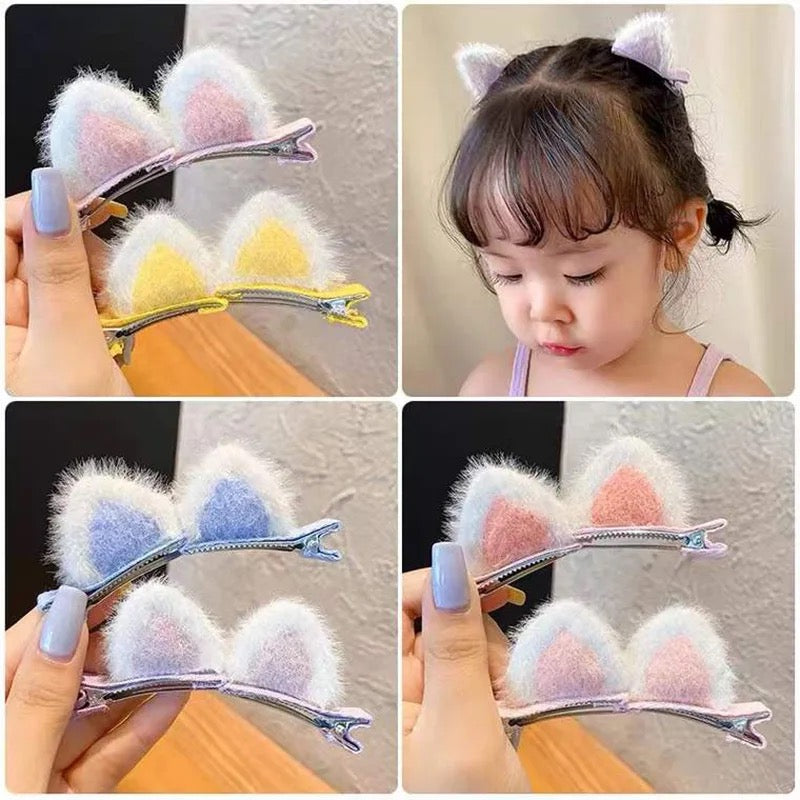 Plush Cat Ear Hair Clips