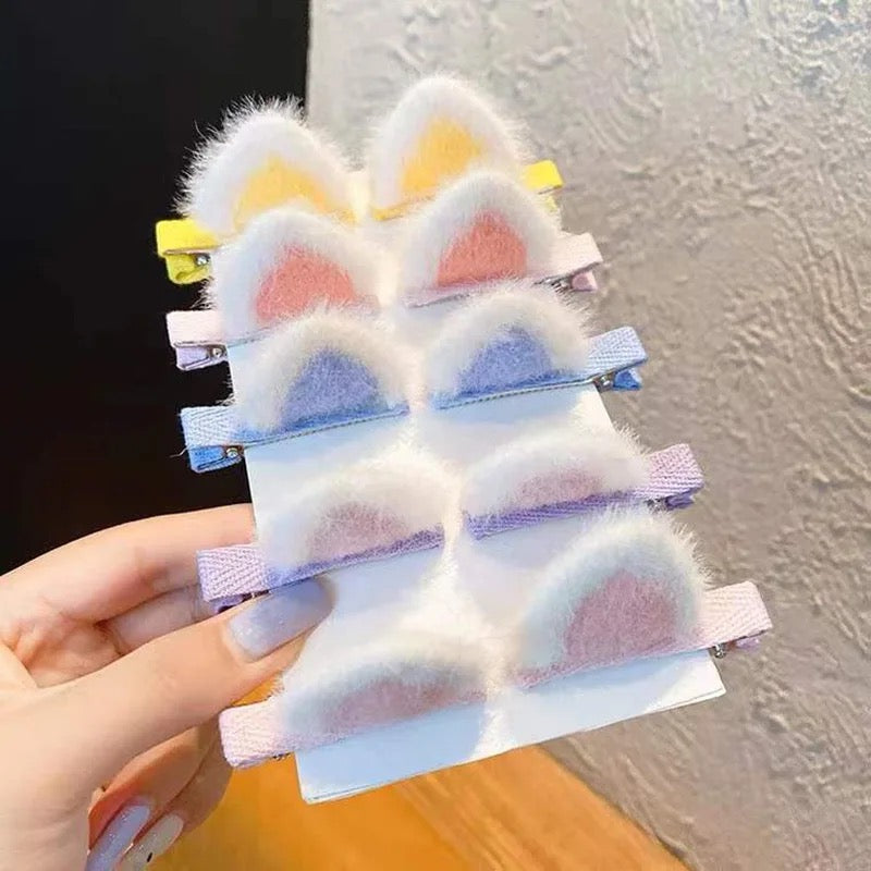 Plush Cat Ear Hair Clips